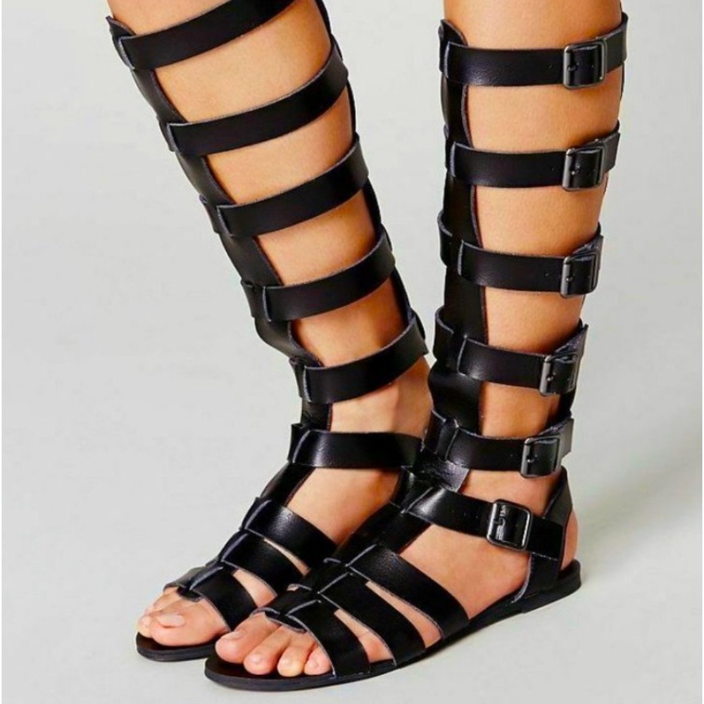 FarylRobin x Free People Republik Vegan Gladiator Sandals Size 10 Black